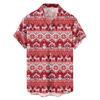 New Christmas Printed Shirt Theme Casual Fashion Spring and Autumn Men's Short Sleeve Shirt