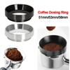 Coffee Dosing Ring Espresso Dosing Funnel with Magnetic Powder Ring Powder Dispenser Doser Compatible with Portafilter 51/53/58mm