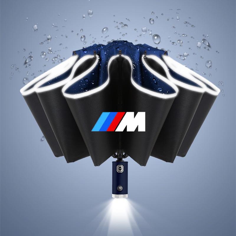 Car Umbrella With LED Flashlight Reflective Stripe Umbrella For BMW M E30 E39 E46 E90 E93 E60 F10 M5 M6 M7 X4 X5 X1 accessories GB1