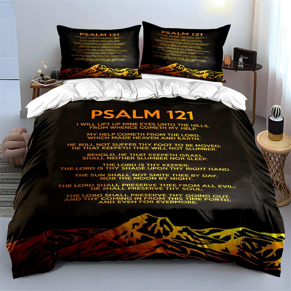 Biblical text with mountains. Bedding sets Duvet cover sets Duvet covers Pillowcases(1 * Duvet Cover 2 * Pillowcases without duvet insert)