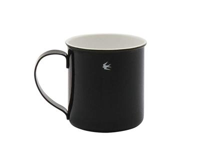 GLOCAL STANDARD PRODUCTS Кружка Ласточка (Черный/Средний/300 мл) Стильная эмалированная кофейная кружка, сделано в Японии (Термостойкий, Огнестойкий, Легкий) для Outdoo
