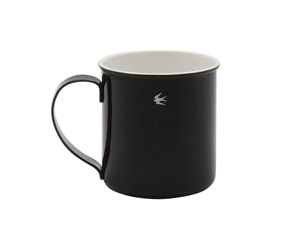 GLOCAL STANDARD PRODUCTS Кружка Ласточка (Черный/Средний/300 мл) Стильная эмалированная кофейная кружка, сделано в Японии (Термостойкий, Огнестойкий, Легкий) для Outdoo