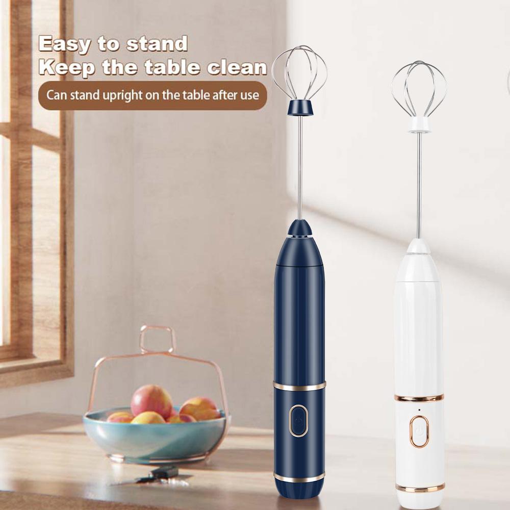 Electric Handheld Milk Frothers For Cappuccino Cream 3 Speeds Kitchen Egg Whisk Mixer Rechargeable USB Mini Coffee Maker Whisk