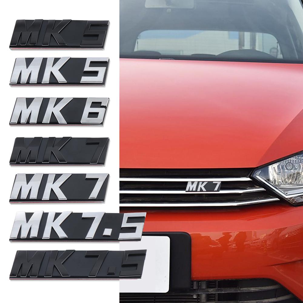 AGLNX1 1pcs ABS MK5 MK6 MK7 MK7.5 Badge Car Front Grille Decoration Stickers For Volkswagen VW Golf 4 5 6 7 Jetta Polo Caddy GTI Bora