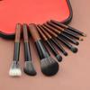 9-Piece Mini Animal Hair Makeup Brush Set: Soft Wool Stippling Brushes for Powder and Eyeshadow