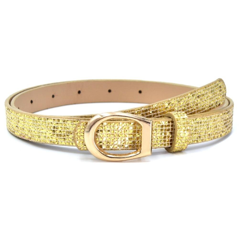 Блестящий Пояс со Стразами Bling Bling Искрящийся Роскошный Дизайн Бренда Пояс из Искусственной Кожи Универсальный Винтажный Модный Пояс