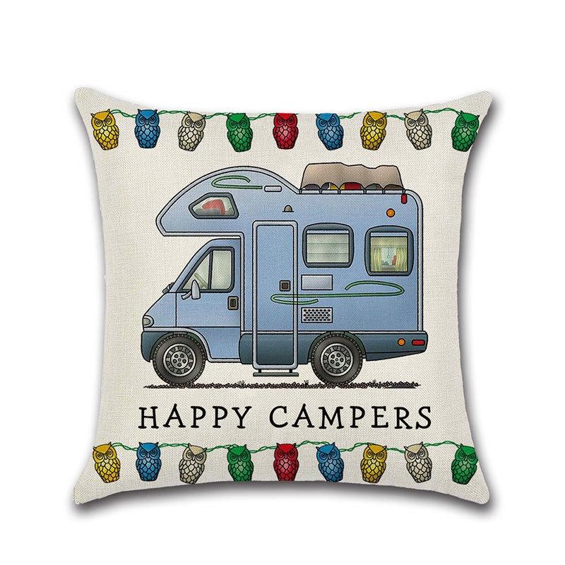 Декоративная наволочка на подушку-плед для дивана Happy Campers, идеально подходящая для домашнего декора