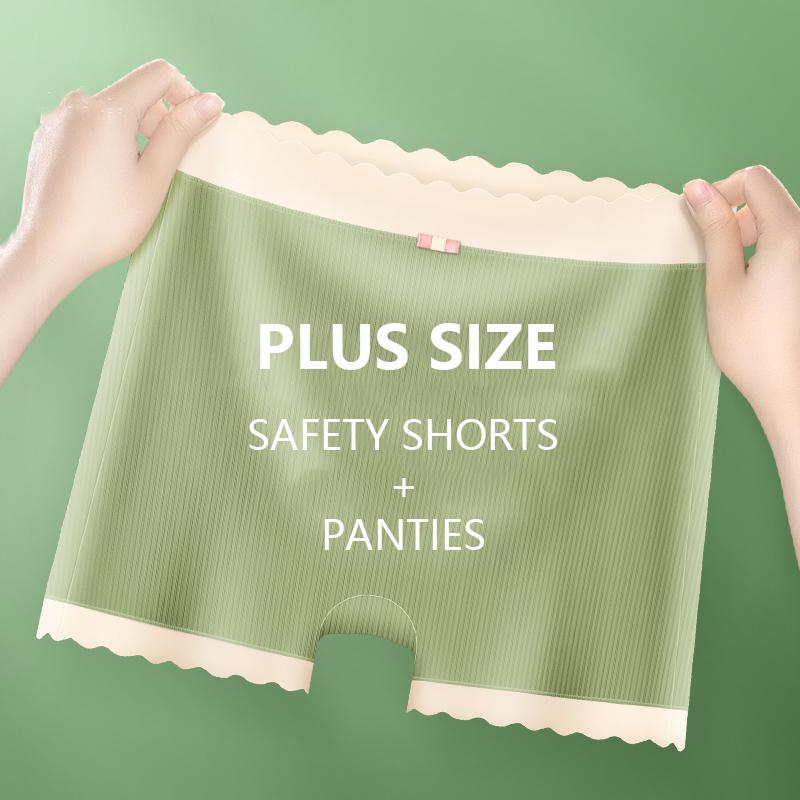 Flarixa Mid Waist Seamless Shorts Plus Size Women's Summer Panties Thin Modal Cotton Antibacterial Shorts Under Dress