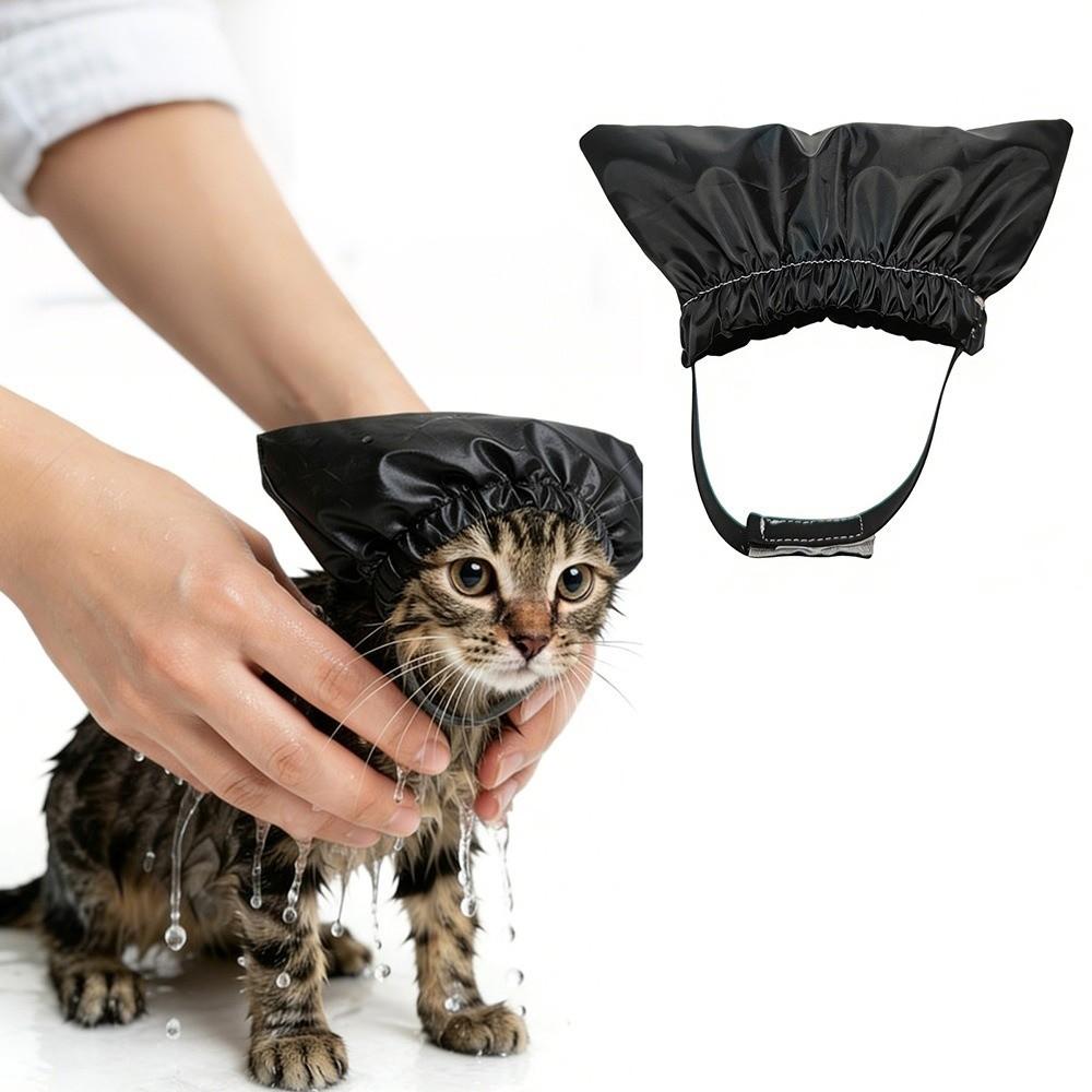 Comfortable Cat Bath Shower Cap Waterproof Dog Bathing Hat Soft Pet Bathing Ear Cover Pet Grooming