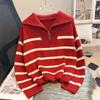 Female Pullover Knit Loose Clothing Zipper Pullovers Shirts and Blouses Long Sleeve Autumn Winter