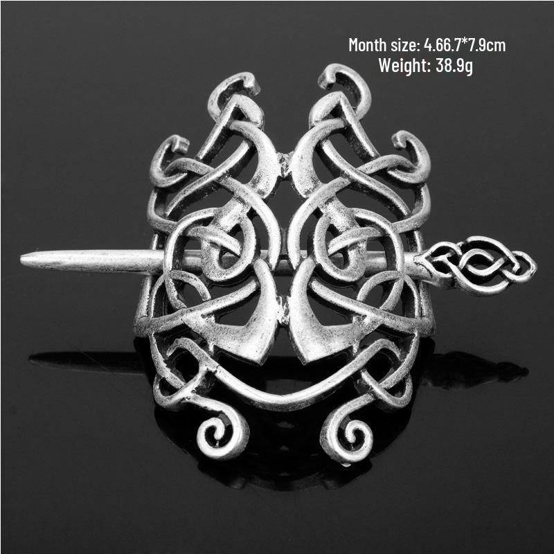 Европейская и американская ретро заколка для волос с кельтским узлом - Металлическая корона для высокой прически