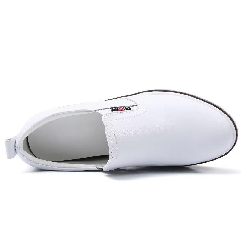 Кроссовки на танкетке, женские повседневные дышащие женские белые туфли на платформе со скрытым каблуком