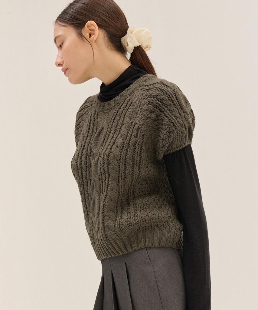 Свитер с косами Cozy Layerd Knit_K/Br