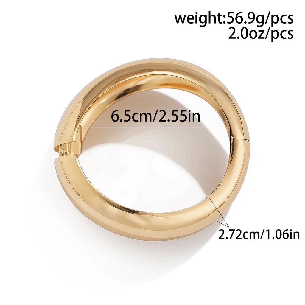 1 Pcs Exaggerated Spring Bangle Open Bracelet Punk Gold Silver Color Hip Hop Geometric Metal Cuff Wide Bangles for Women Jewelry Femme Accessories