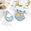 Adorable Cartoon Whale Animal Brooch Stylish Alloy Pin Unique Tail Design For Fashion