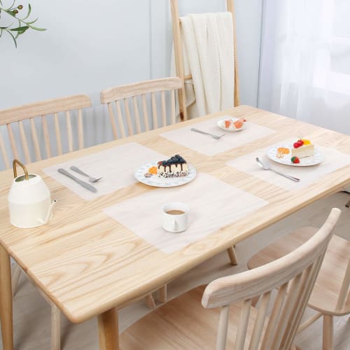 Topfinel Silicone Placemats, Set of 4, Water-Repellent, Multifunctional, Heat-Resistant, Non-Slip, Easy To Clean, Safe Silicone, Transparent White, 30