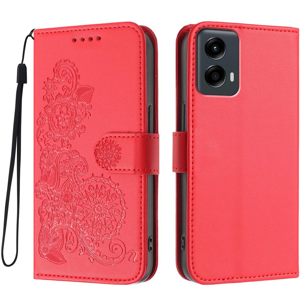 For Motorola Moto G Play 5G (2024)/Motorola Moto G 5G (2024) Phone Cases Mandala Flower Leather Wallet Mobile Cover with Strap