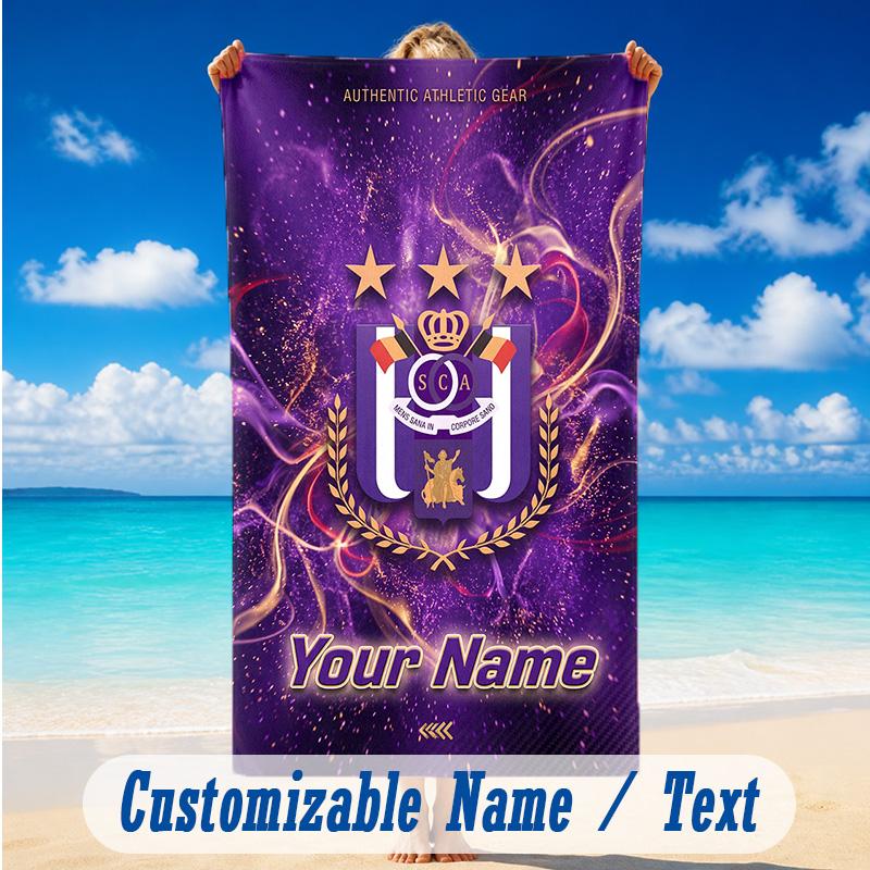 Beach Towel Custom Name Text, Quick Dry Large Towel For Beach HomeAnderlecht FC