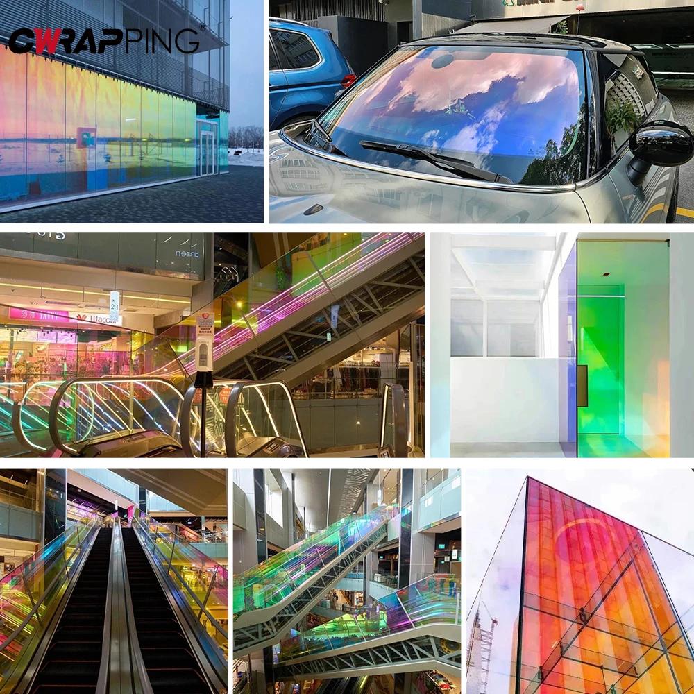 Автомобильные голографические цветные наклейки на окна Водонепроницаемая самоклеящаяся декоративная виниловая пленка Персонализированные аксессуары для изменения цвета