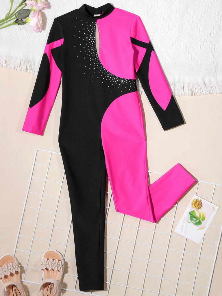Girl Gymnastics Leotard Full Length Skating Jumpsuit Athletic Bodysuit One Piece Ballet Dance Unitard Yoga Unitards Biketards Sports Workout