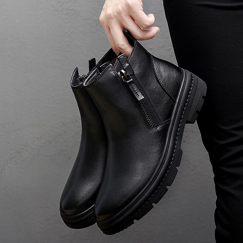 Модный бренд кожаная обувь дизайнер мужские ботинки ручной работы на молнии деловая обувь высокий верх повседневные удобные шерстяные кожаные кроссовки