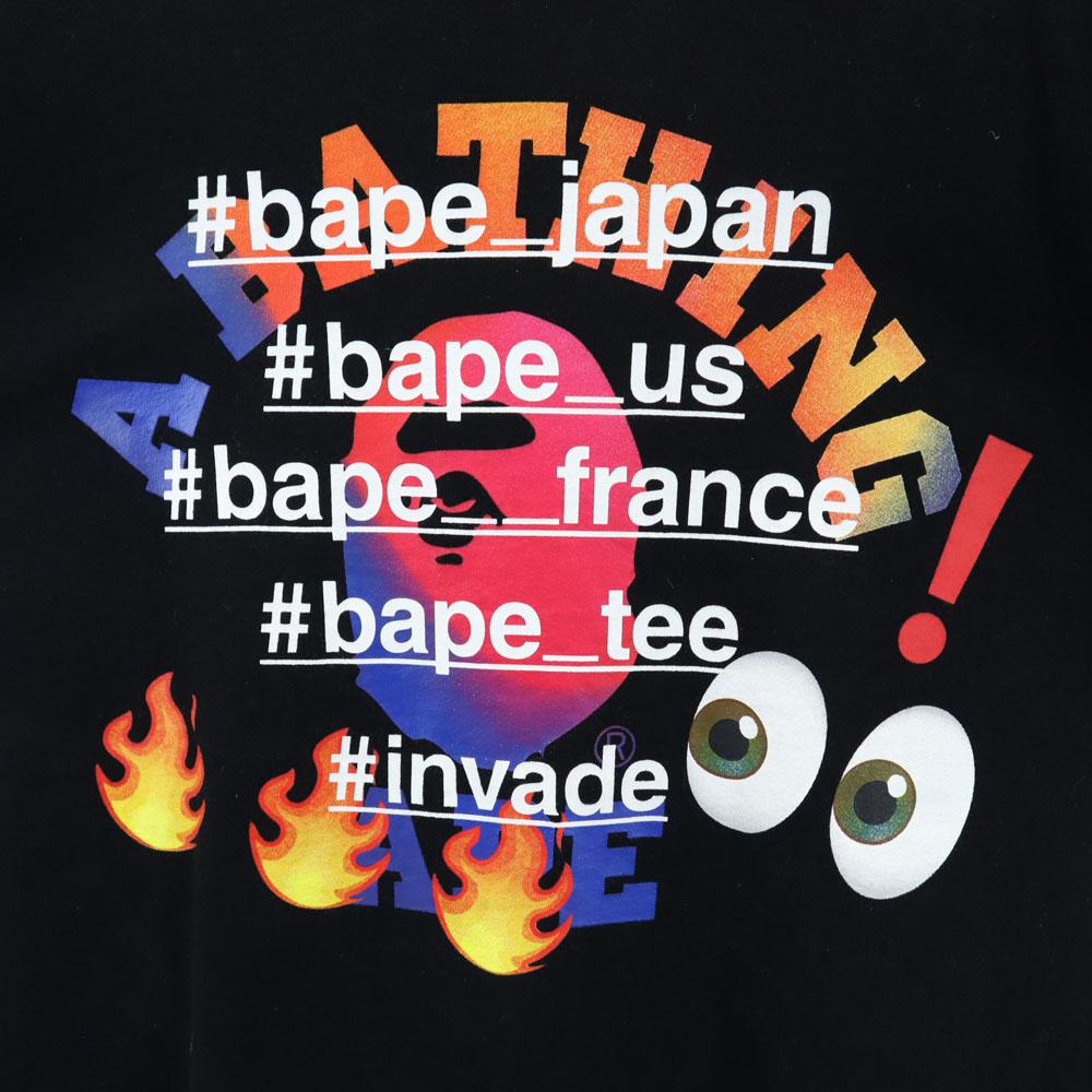 A Bathing Ape Свитшот с длинным рукавом с принтом на спине 2XL черный С начесом на спине Мужской Б/у