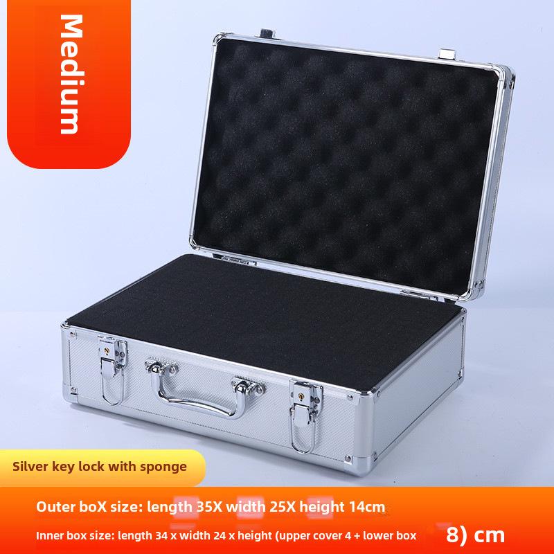 Портативный ящик для инструментов из алюминиевого сплава с замком для хранения оборудования, документов и наличных денег