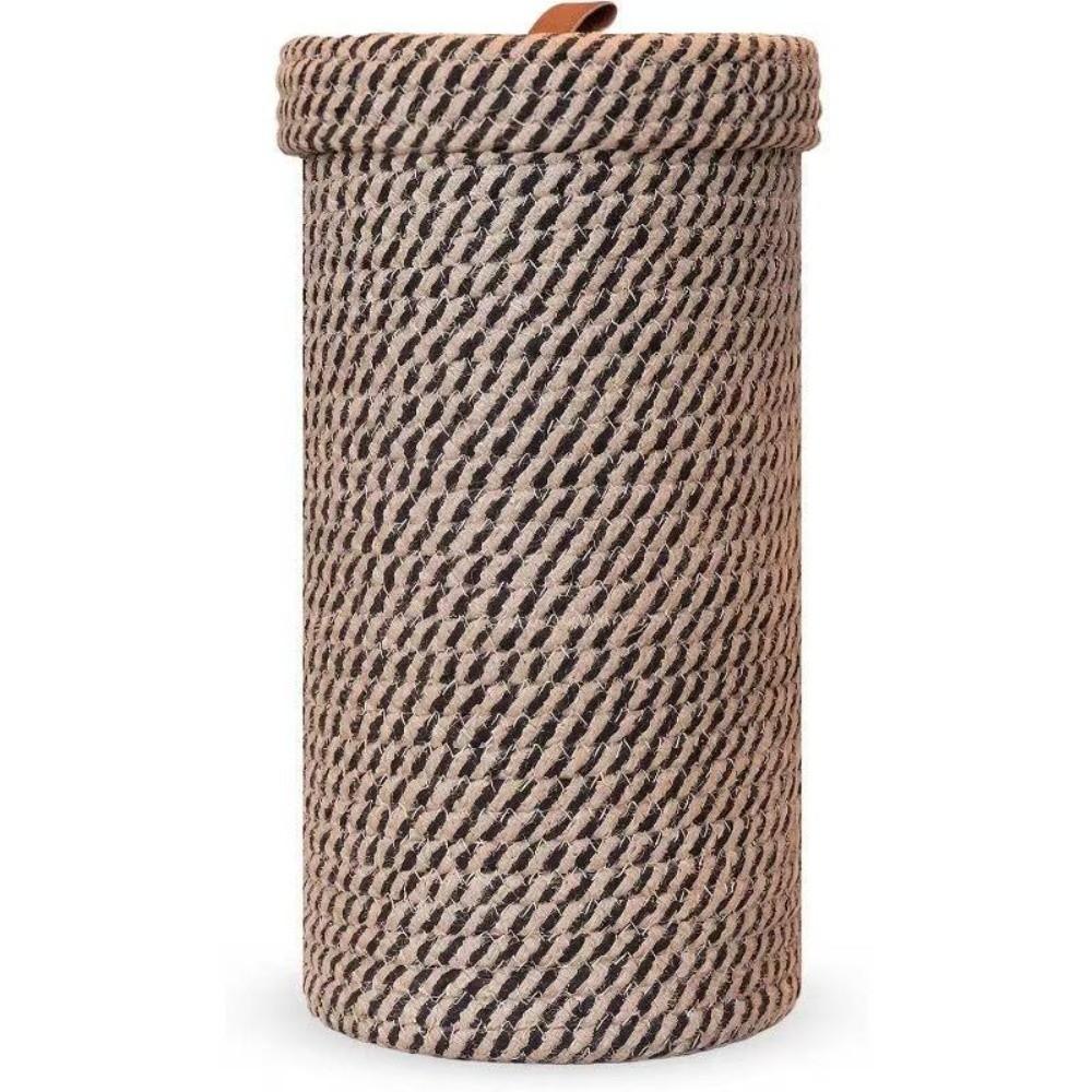 Dustproof Toilet Paper Rolls Storage Basket with Lid Woven Storage Basket Sundries Organizer