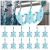 12Pcs Rust Proof Rolling Shower Curtain Rings Decorative Curtain Hooks  For Shower Curtain Rods