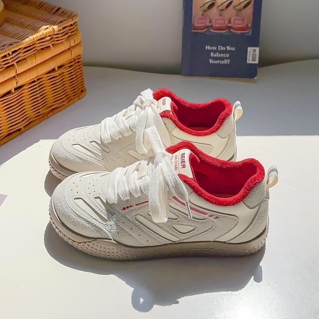 Belle fleece board shoes mango head platform white shoes winter cotton shoes student warm two cotton shoes