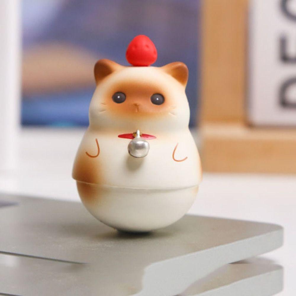 Chubby Cat Resin Ornament Shake Toys Cat Car Decorations Cat Resin Figure Cat Swinging Doll  Gifts