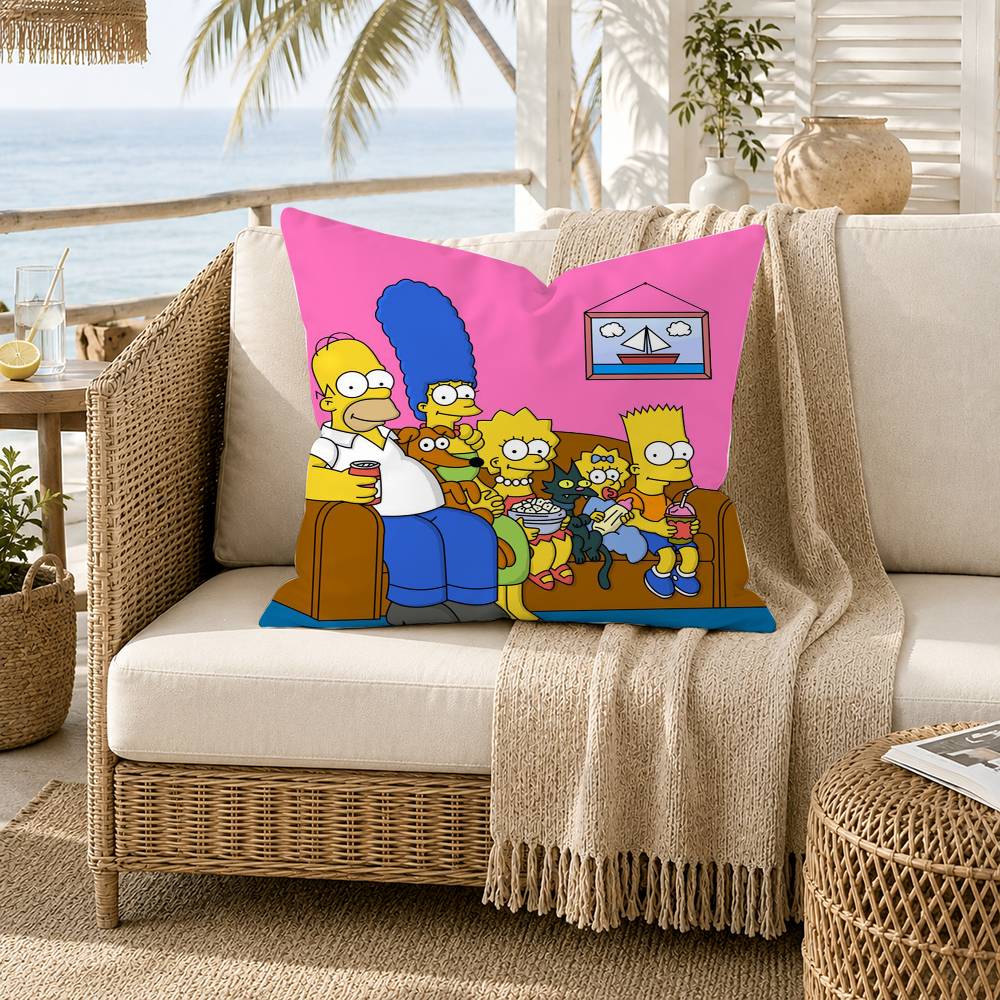 SSimpsons Cartoon Pillow Case for Sofa Living Room Home office Decor Protective Cover