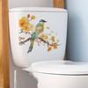 Наклейка на унитаз с птицей и цветком, съемная самоклеящаяся водостойкая ПВХ гостиная, настенная наклейка для ванной комнаты, украшение для крышки унитаза