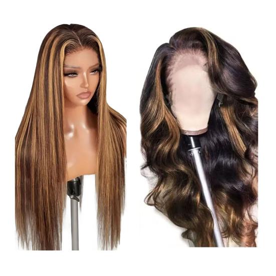 Женский длинный прямой парик, средняя часть, натуральные шелковистые термостойкие высокотемпературные волокна, женские мелированные длинные вьющиеся синтетические волосы