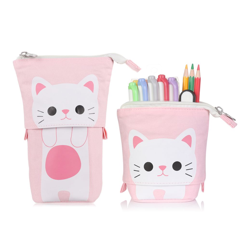Большая вместимость Школьные принадлежности Косметичка Пенал Коробка для хранения на молнии Телескопическая сумка для ручек