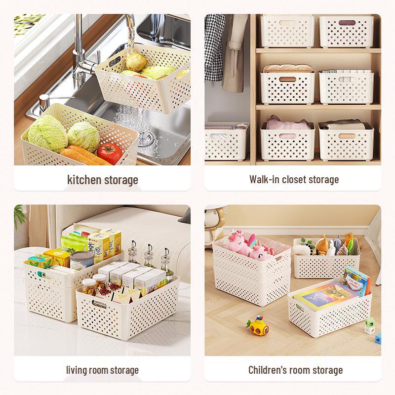 Household Snack & Toy Organizer: Plastic Storage Basket for Kitchen & Desktop