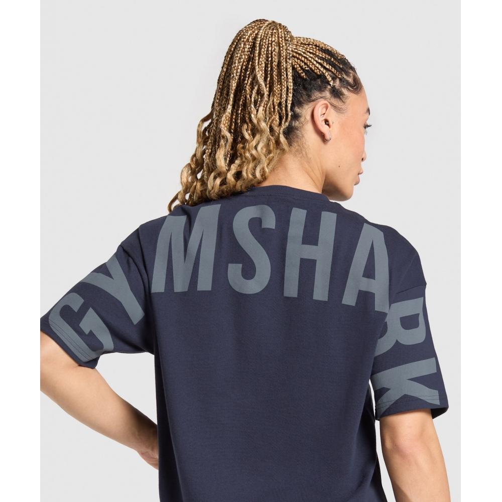 Gymshark Футболка с графическим логотипом Heavy Blue B3c2l ucTn