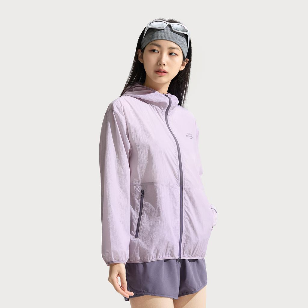 Li Ning Comprehensive Training Series Ice Silk Cool Comfort Sports Ветрозащитная Солнцезащитная Куртка Женская Куртка Сумеречно-фиолетовая AFDV428-5