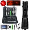 LED Tactical Flashlight Zoom White/Red/Green Light Predator Light Focus Adjustable Torch for Hunting Fishing Coyote Hog Varmint