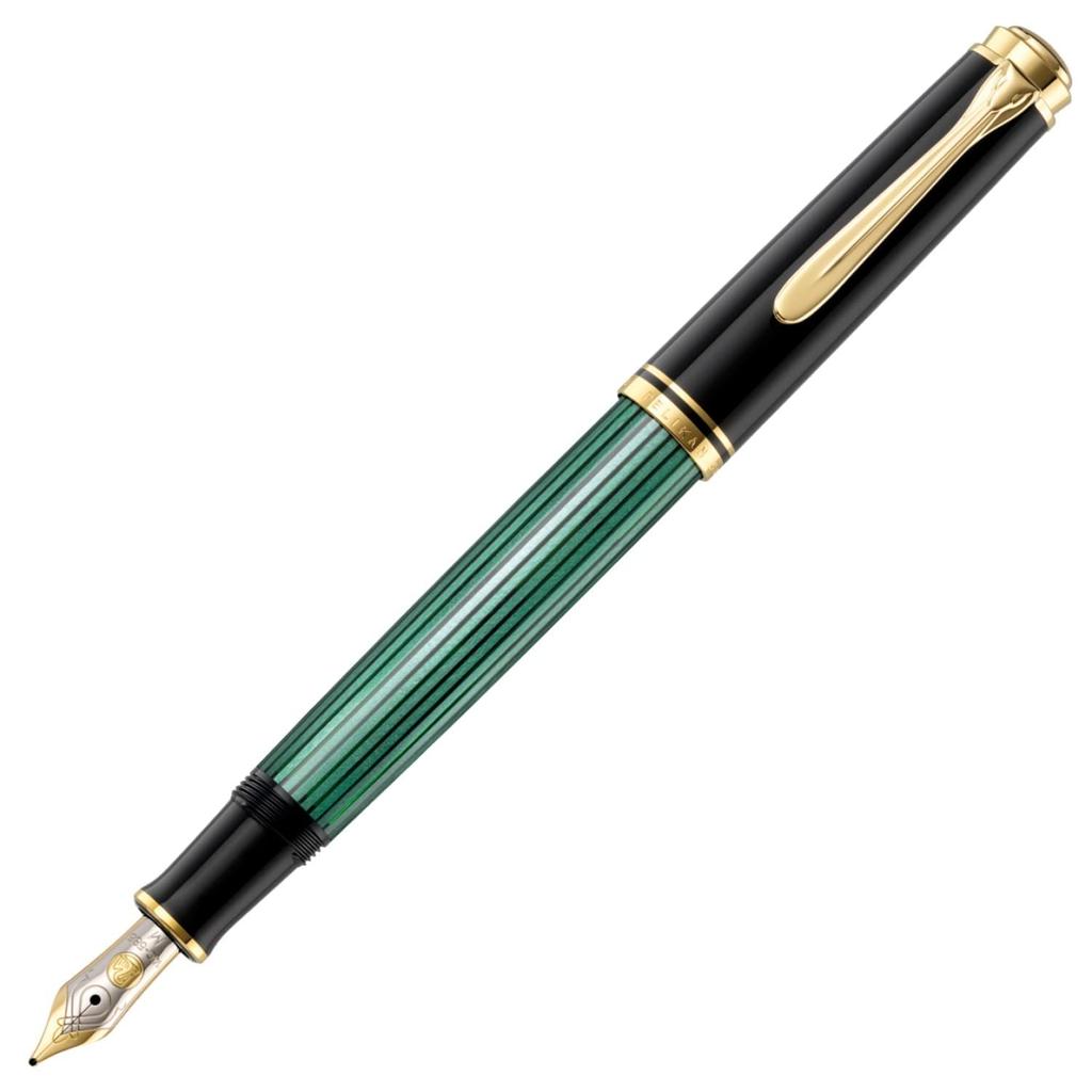 Pelikan Souveraine M400 Fountain Pen Green Stripe B Bold M400