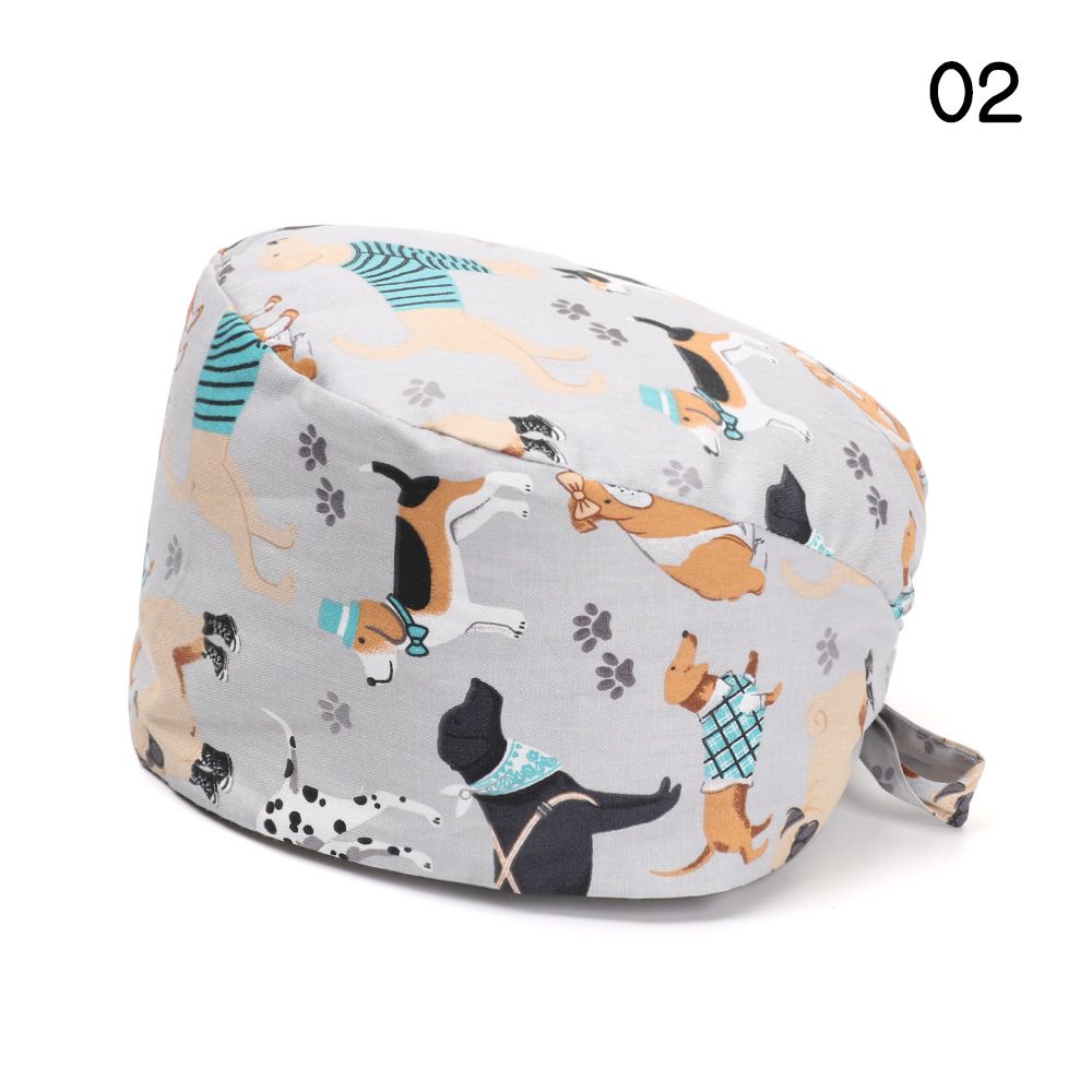 Эластичные круглые мужские и женские хирургические шапочки чистого цвета, хлопковые шапки с пышной шляпой