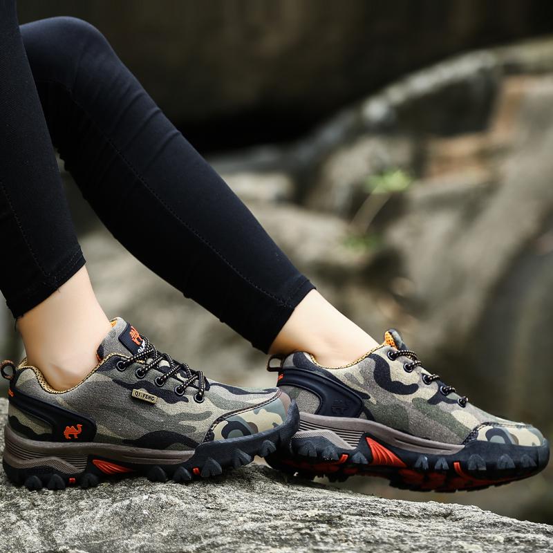 36-44 Fashion Camouflage Outdoor Couple Hiking Shoes Low Top Hiking Shoes Casual Sports Shoes Labor Protection Shoes