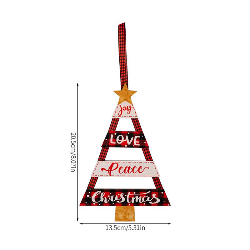 Деревянная табличка Рождественская табличка Настенное украшение Рождественская елка Настенное искусство Красочное украшение стены Украшение для рождественской елки