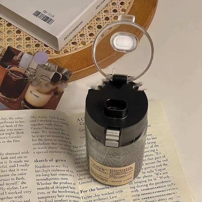 Портативный пластиковый стакан в стиле MUJI с ручкой и трубочкой для студента, офиса, дома 350 мл 550 мл 800 мл KTY