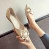 Shoes for Women Pearl Non Slip Pointed Toe Woman Flats On Offer Young Spring Luxury Brand Genuine Mark Wholesale Chic Point