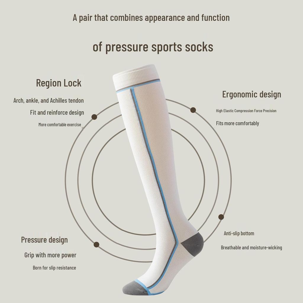 Women's Over-the-Knee Sports Compression Socks for Running, Cycling, and Fitness in Autumn and Winter
