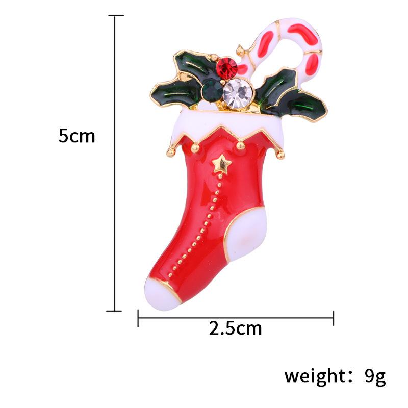 Christmas Brooches Set Tree Santa Snowman Sleigh Bell Boots Pin for Xmas Sweater Decoration Body Accessories