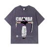 275 GSM Washed T-shirts 100% Cotton Jujutsu Kaisen V48 Toji Print Unisex Heavy Cotton T Shirt
