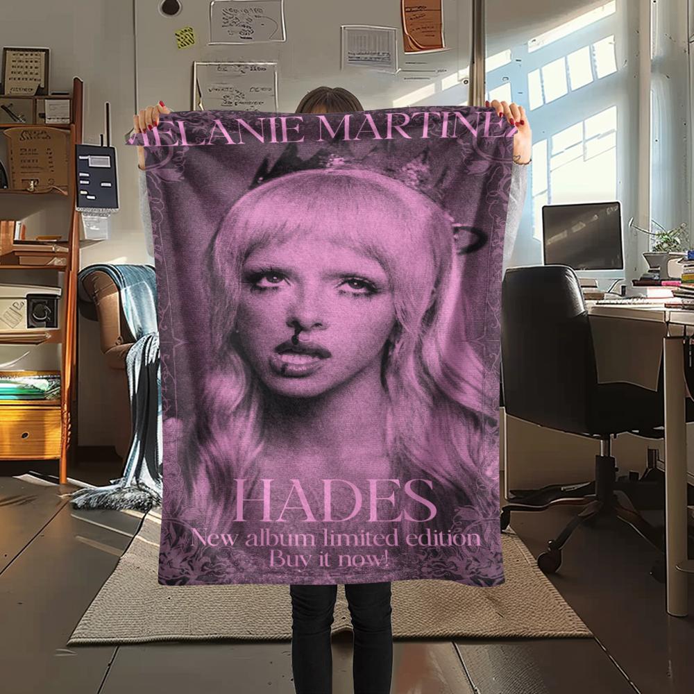 1PC Melanie Martinez Print Flannel Blanket, High quality Comfortable for All Seasons, Home Decor, Warmth and Comfort, Perfect for Christmas Gifts
