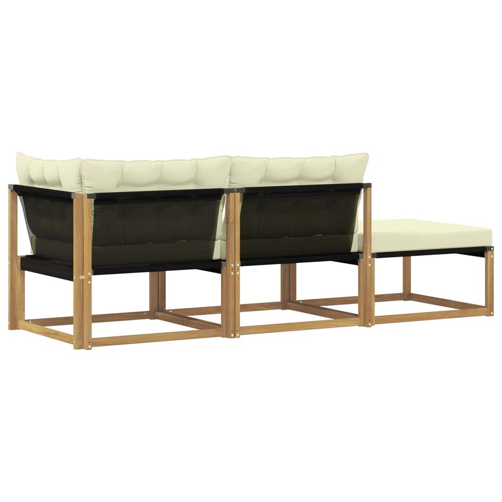 Modular Outdoor Sofa Units with Cushions White 241.5 x 83 x 73 cm